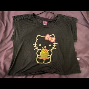 Hello Kitty Tropical Glitter Crop Top T-Shirt